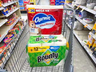 charmin and bounty paper products in walgreens cart