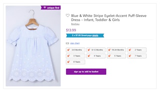 zulily screenshot of beebay eyelet-accent puff-sleeve infant toddler and girls dress