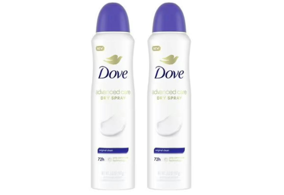 2 Dove Dry Spray Deodorants