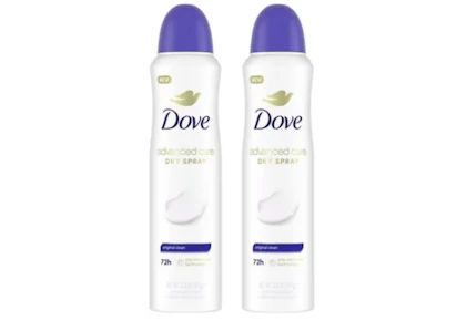 2 Dove Dry Spray Deodorants