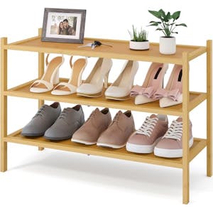 Smiry 3-Tier Bamboo Shoe Rack