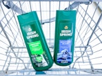 irish spring body washes in a walgreens cart