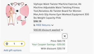 waist twister machine Amazon receipt
