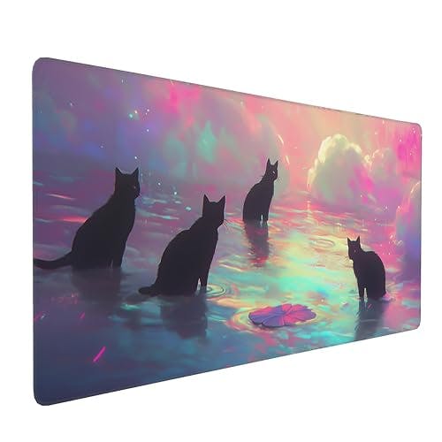Anime Black Cat Gaming Mouse Pad
