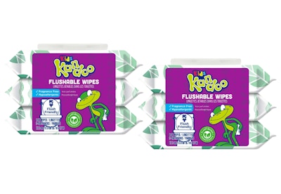 2 Kandoo Kids' Flushable Wet Wipe 3-Packs