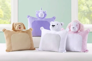 a variety of Charter Club Kids' Snuggle Squad Pillows on a windowsill