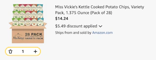 Miss Vickie's chips Amazon receipt