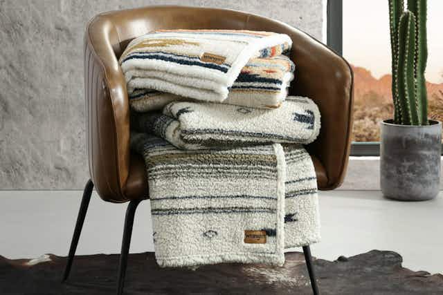 Wrangler Sherpa Throw Blankets, Just $15.74 at Home Depot (Reg. $34.99) card image