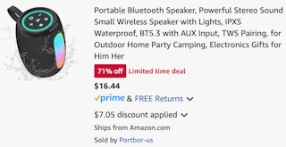 a bluetooth speaker cart ending in $16.44