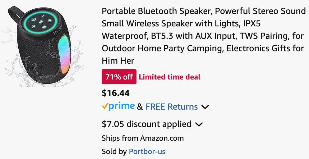 a bluetooth speaker cart ending in $16.44