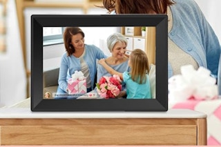 black picture frame on stand