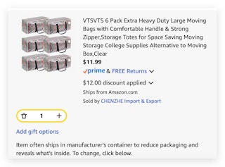 6 Pack Extra Heavy Duty Large Moving Bags
