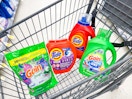 shopping cart with gain and tide detergents