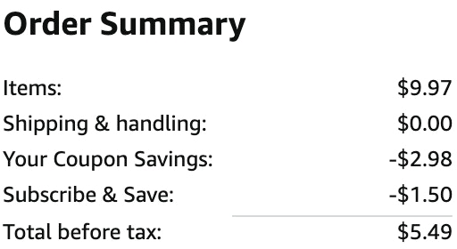 a cart ending in $5.49