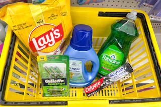 dollar general groceries in shopping cart