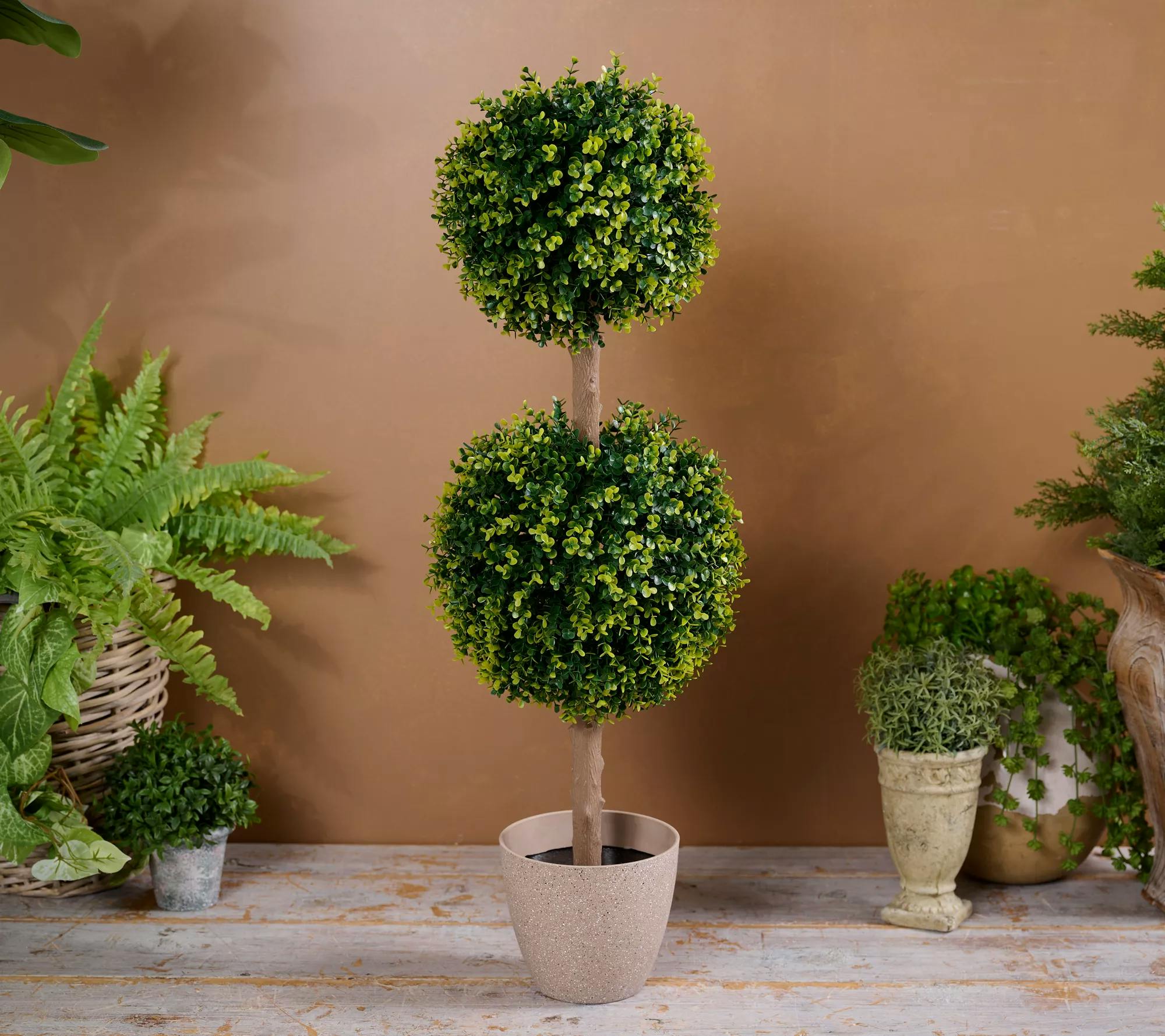 Wicker Park Boxwood 2-Sphere Topiary