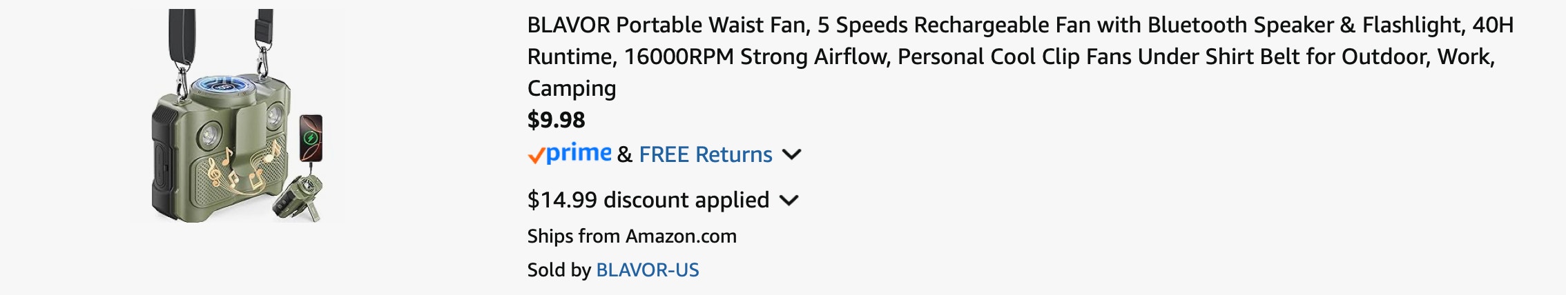 Amazon Portable Waist Fan and Speaker 2025 2