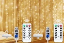 Brightown 300 LED Fairy Curtain Lights, 9.8ft x 9.8ft Curtain String Lights, USB Plug in 8 Lighting Modes