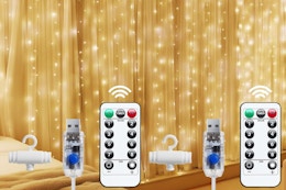 LED Curtain Lights 2-Pack, Only $15 on Amazon card image