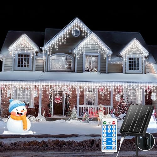 Solar Icicle Lights, 660 LED