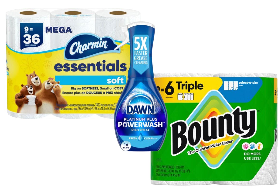 3 Dawn, Charmin, and Bounty Products