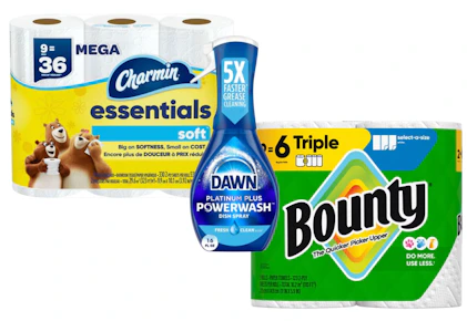 3 Dawn, Charmin, and Bounty Products