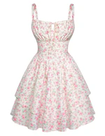Women's Floral Mini Corset Dress