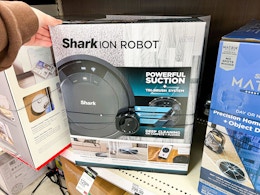 shark robot vacuum sitting on a target shelf