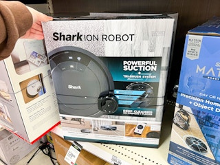 shark robot vacuum sitting on a target shelf