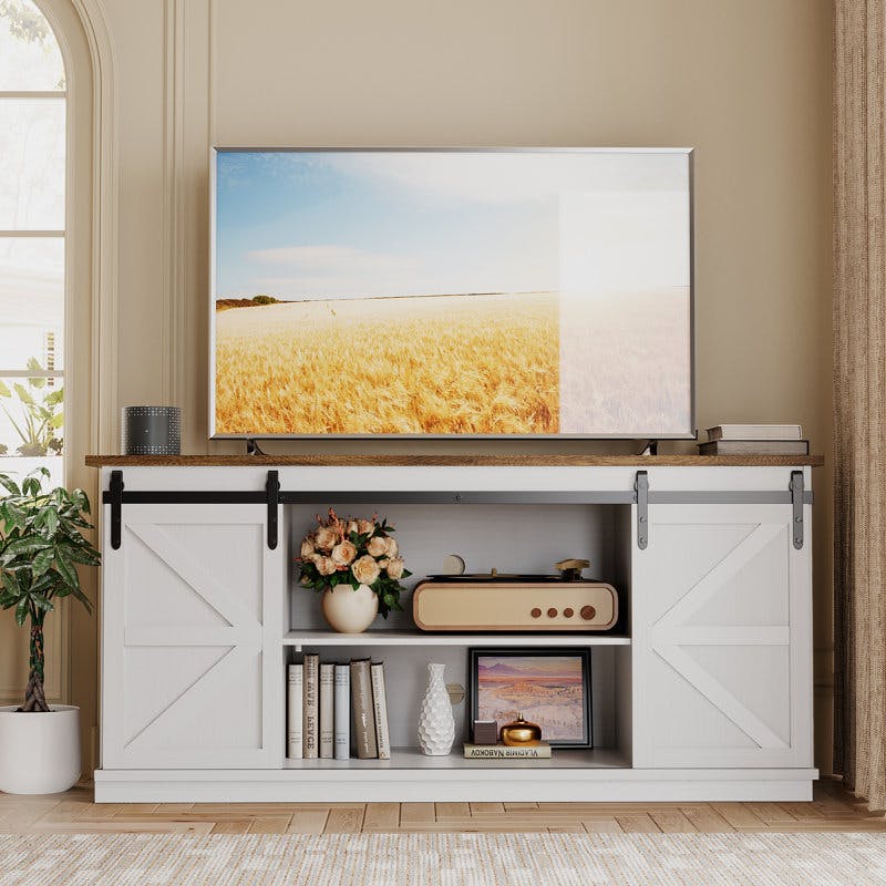 TV Stand with Sliding Barn Doors