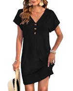 Women's Casual V-Neck Mini Dress