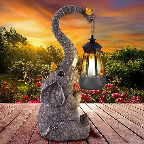 Solar Elephant Garden Statue