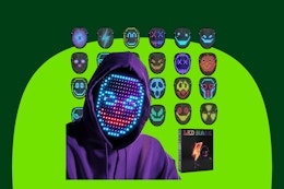 AIGLUN LED Face Transforming Mask with Gesture Control Fun - Cool stuff Halloween Cosplay and Christmas Parties