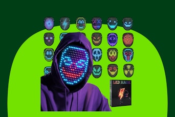 AIGLUN LED Face Transforming Mask with Gesture Control Fun - Cool stuff Halloween Cosplay and Christmas Parties