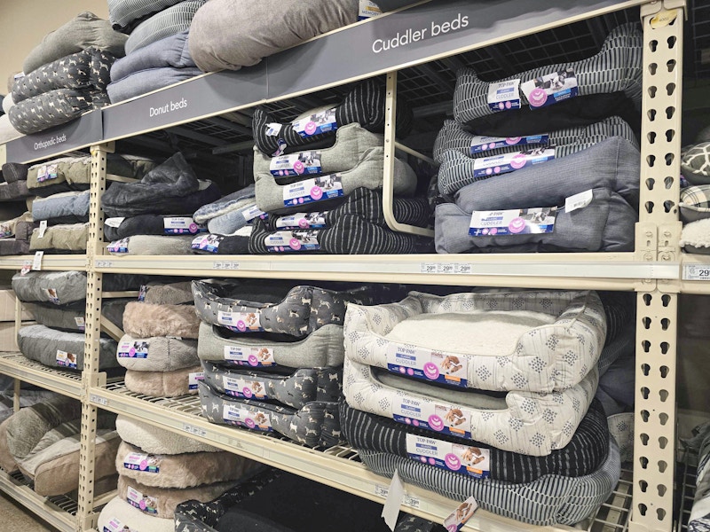 display of dog beds at petsmart