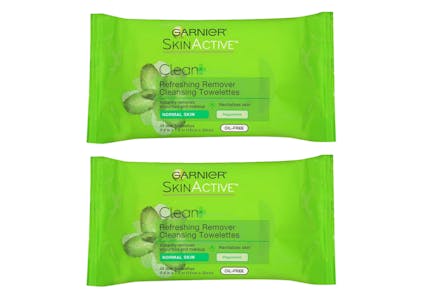 2 Garnier Facial Towelettes