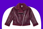 Stock image of a Weekend Academy Kids Faux Leather Jacket in the color "Dark Cherry"