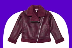 Stock image of a Weekend Academy Kids Faux Leather Jacket in the color "Dark Cherry"