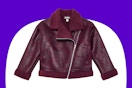 Stock image of a Weekend Academy Kids Faux Leather Jacket in the color "Dark Cherry"