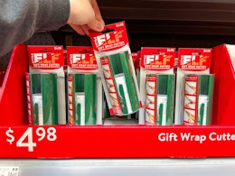 In store image if the Little Elf Cutter with price $4.98 on display box on shelf