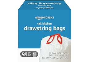 4 Amazon Basics Trash Bags