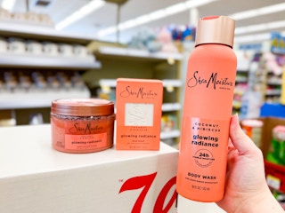 sheamoisture body wash, scrub, and bar soap