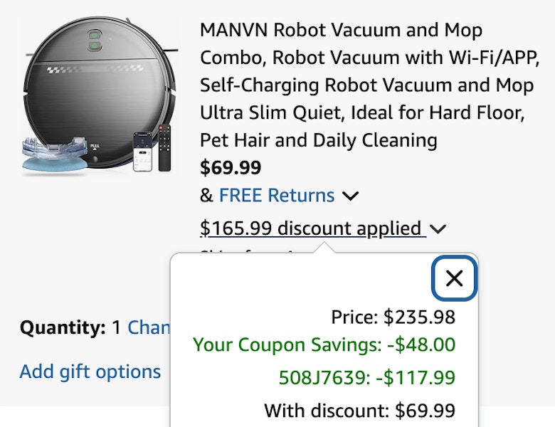 Robot vac mop cart