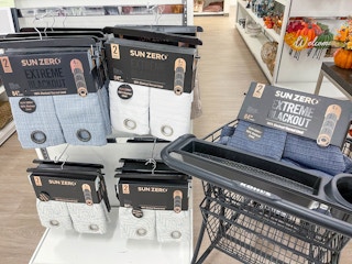 kohls cart with sun zero curtains near display rack