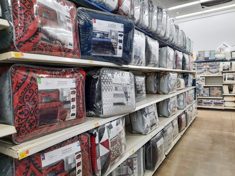 Bedding aisle at Walmart