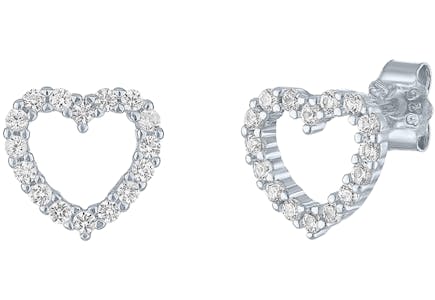 Lab-Created Heart Stud Earrings