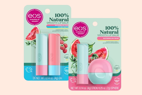 two packs of Eos lip balm