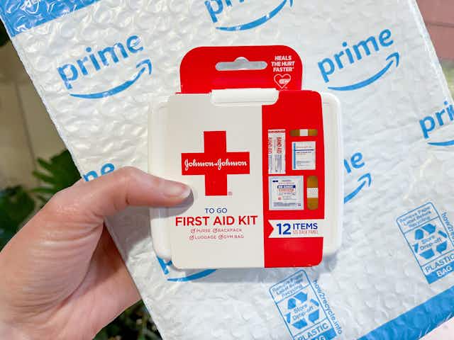 Get a Johnson & Johnson Mini First Aid Kit for Only $1.89 on Amazon card image