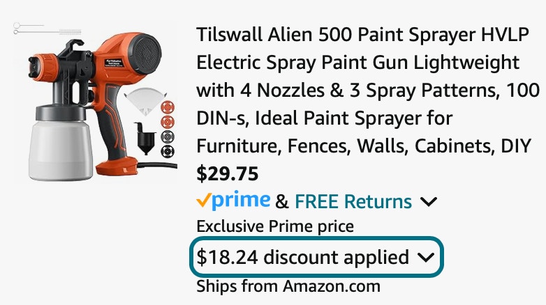 Tilswall Alien 500 Paint Sprayer HVLP Electric Spray Paint Gun