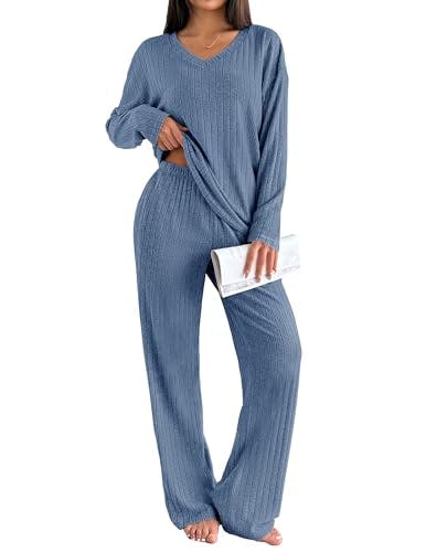 Ekouaer Women's Ribbed Lounge Set